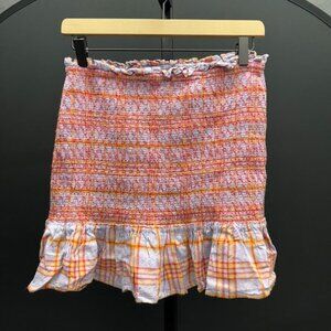 Urban Outfitters Rosemary Smocked Plaid Mini Skirt